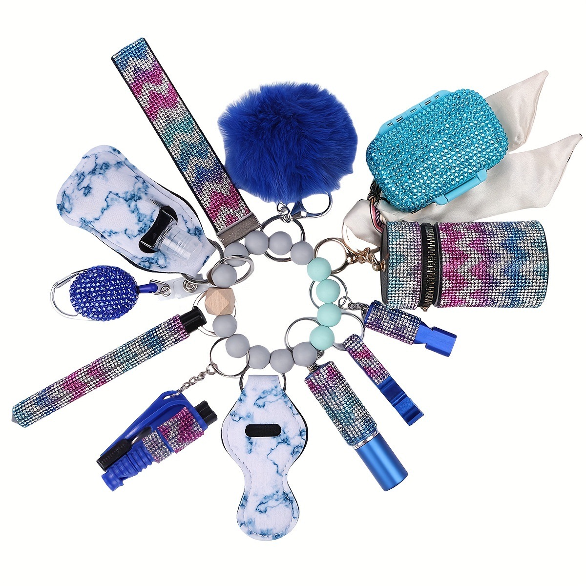 Bling Wrist Bulk Kit for Women Self-Defense Keychains