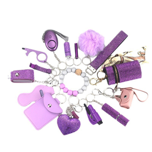 Wholesale Set of Personal Safety Rhinestones Bling 16 PCS Accessories Keychains