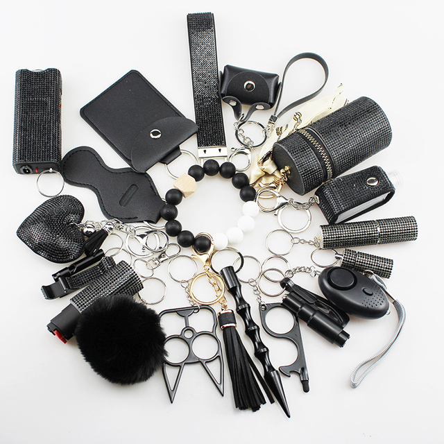 Rhinestones Bling 21 PCS Self Defense Accessories Keychains