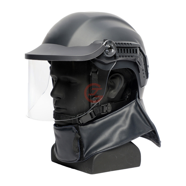 High Strength Riot Helmet with Neck Protector for Outdoor Safety