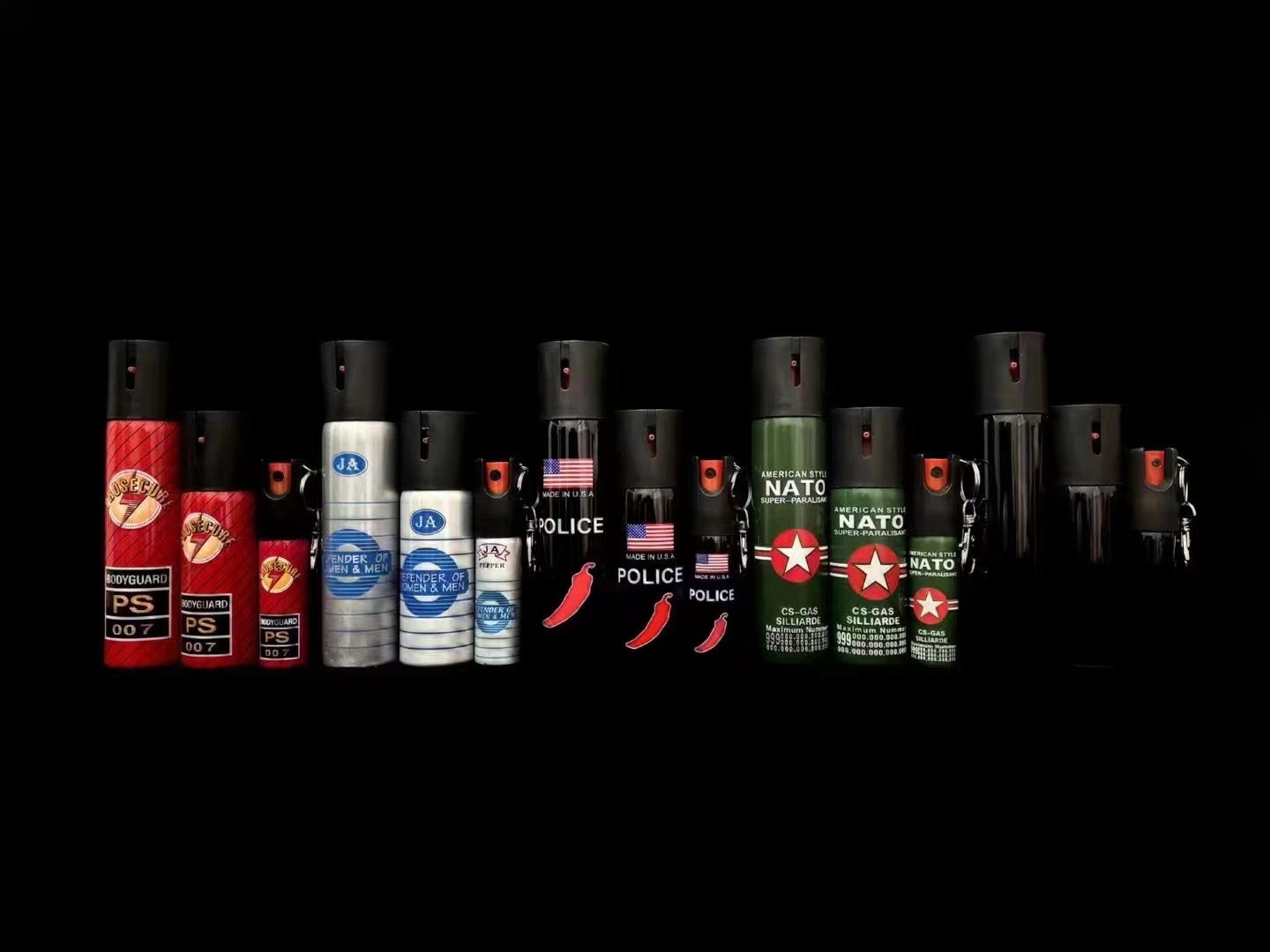60ml 110ml Bottle Security Police Oc CS High Strengh Tear Gas Pepper Spray