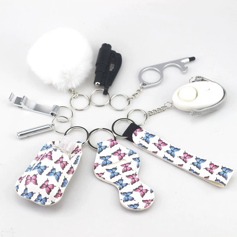 Self Defense Wrist Bulk Kit 9 PCS Keychain Accessories Sets 