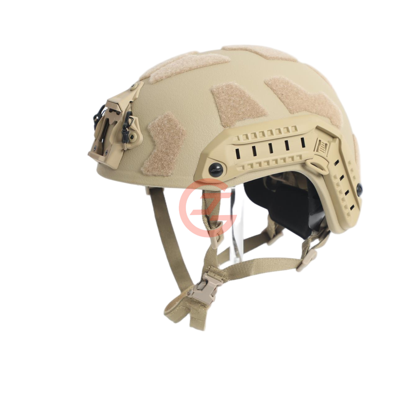 High-Cut Helmet with Rails Ideal for Communication Systems and Training