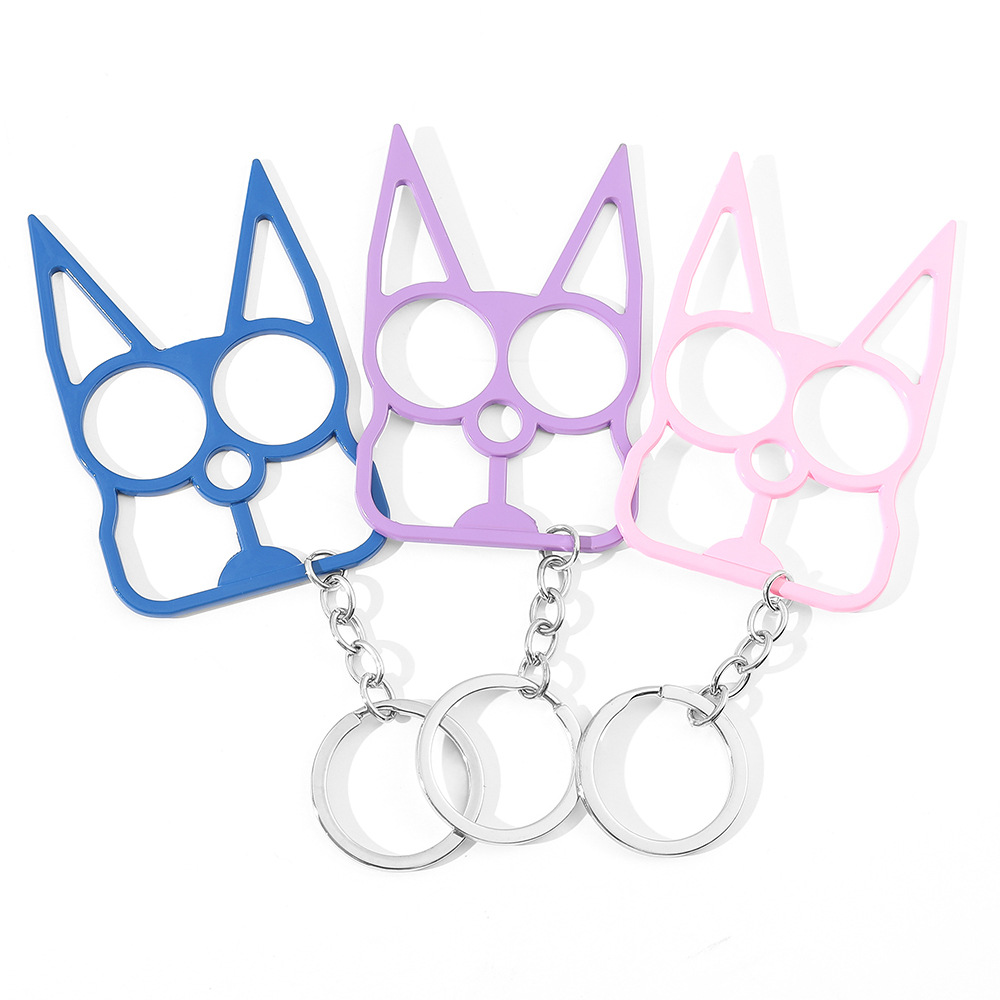 Multi-function Self Defense for Women Window Breaker Cat Finger Bottle Opener Keychain 