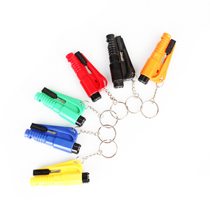 Multi-function 3 in 1 Alarm Whistle Window Breaker Keychain with Belt Cutter 