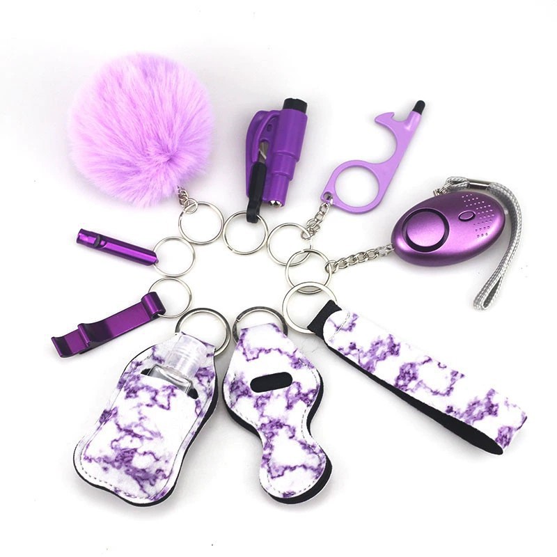 Self Defense Wrist Bulk Kit 9 PCS Keychain Accessories Sets 