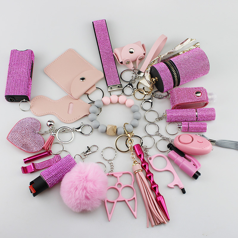 Rhinestones Bling 21 PCS Self Defense Accessories Keychains