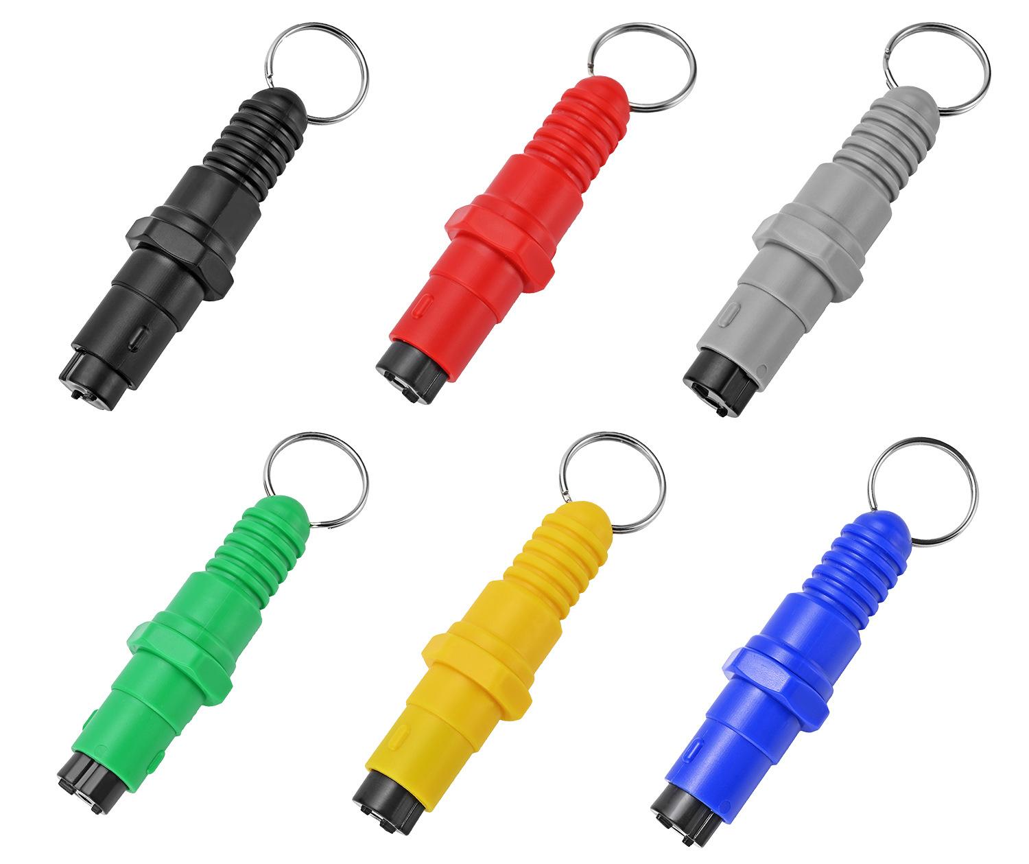 Multi-function 3 in 1 Alarm Whistle Window Breaker Keychain with Belt Cutter 