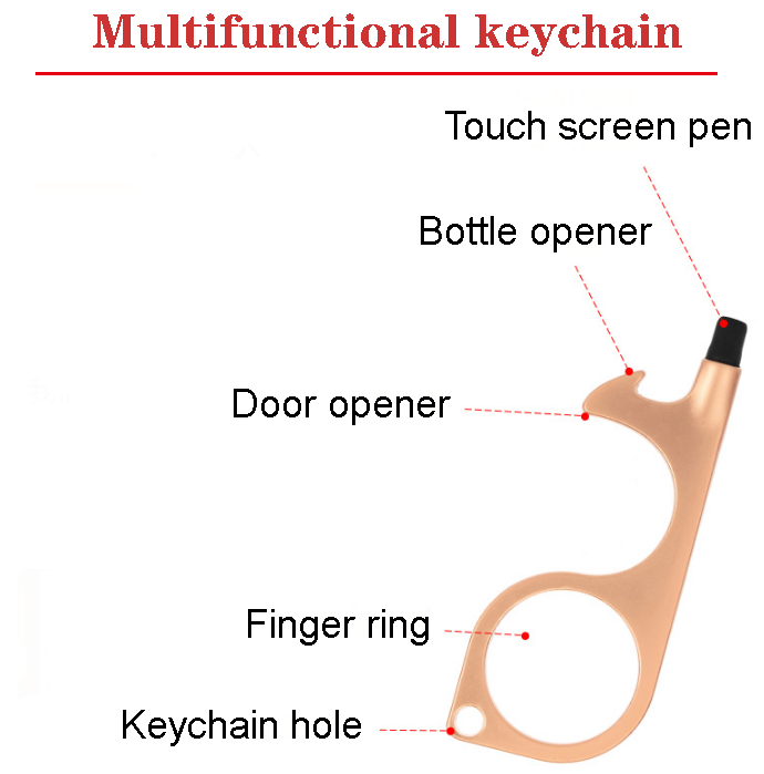Multi-function Self Defense Door and Bottet Opener Keychain