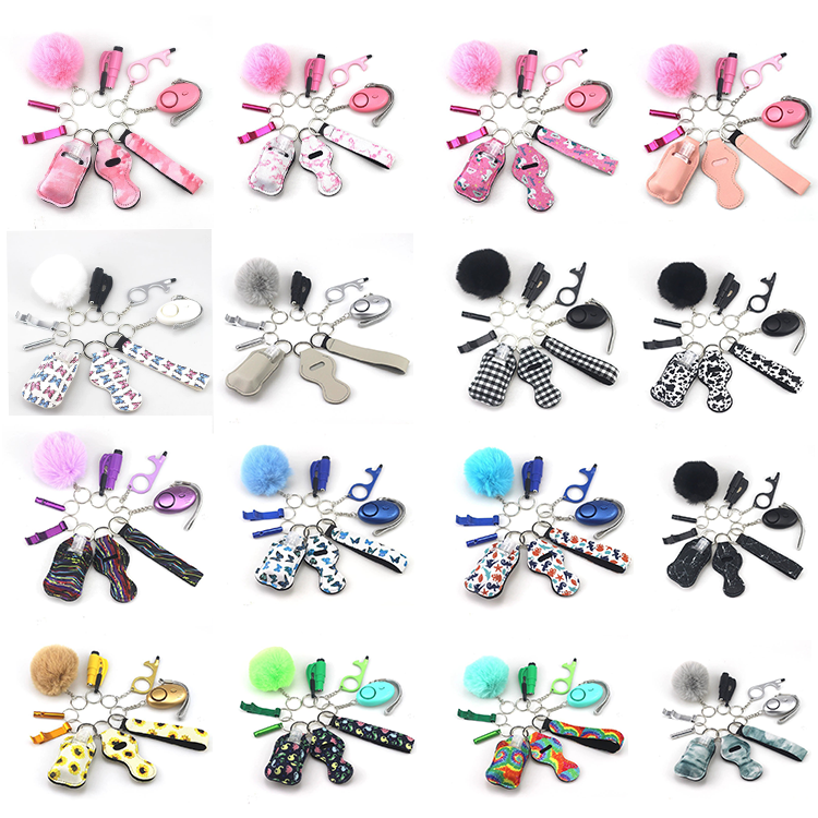 Self Defense Wrist Bulk Kit 9 PCS Keychain Accessories Sets 