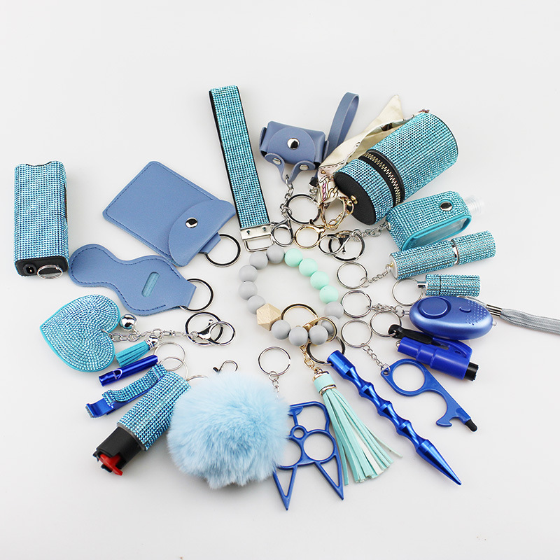 Rhinestones Bling 21 PCS Self Defense Accessories Keychains