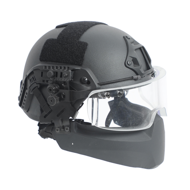 Full Face Shield Bulletproof Helmet with Thickened PC Visor for Field Protection Tasks