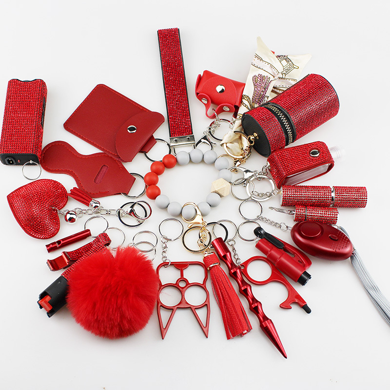Rhinestones Bling 21 PCS Self Defense Accessories Keychains