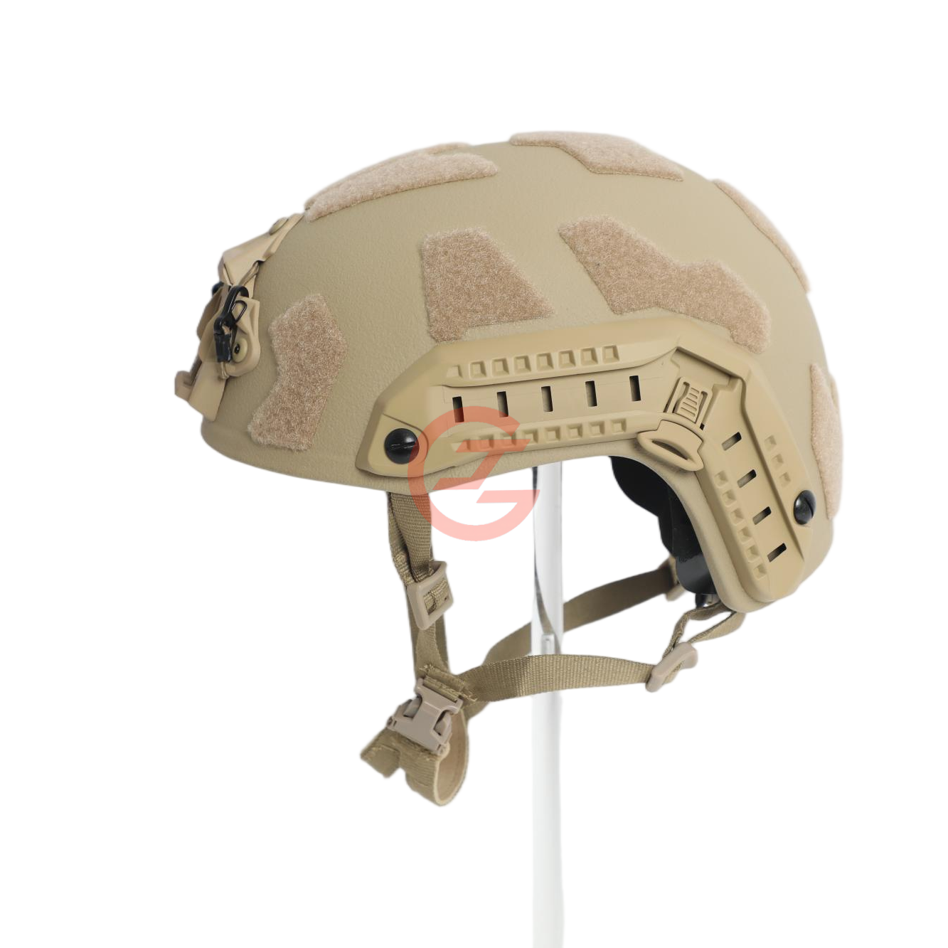 High-Cut Helmet with Rails Ideal for Communication Systems and Training