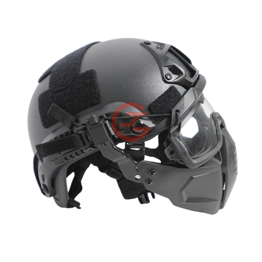 Casco protector FAST con m&aacute;scara facial completa y gafas para uso de seguridad en exteriores