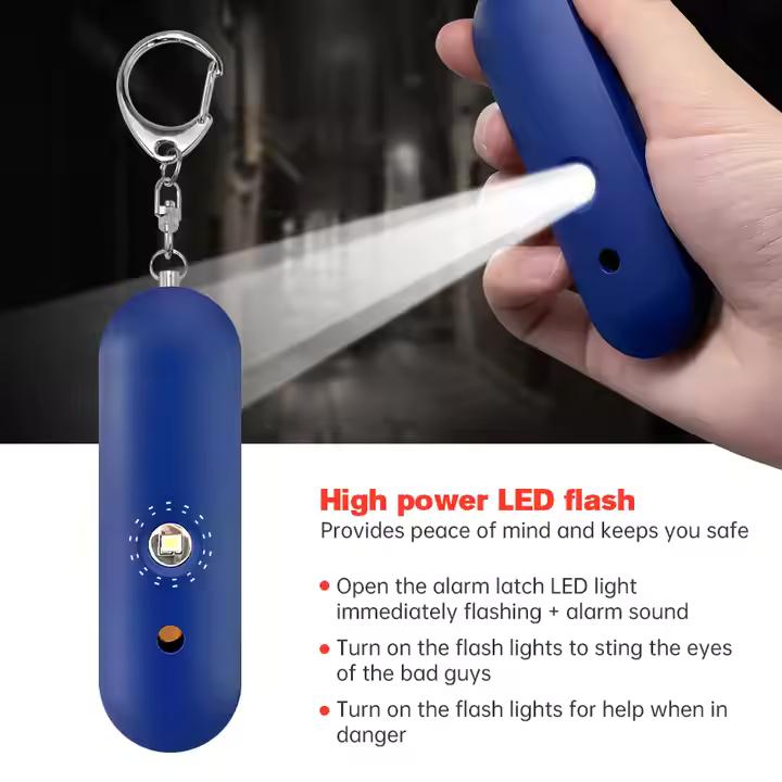Portable High Power LED Flash Personal Alarm Keychain