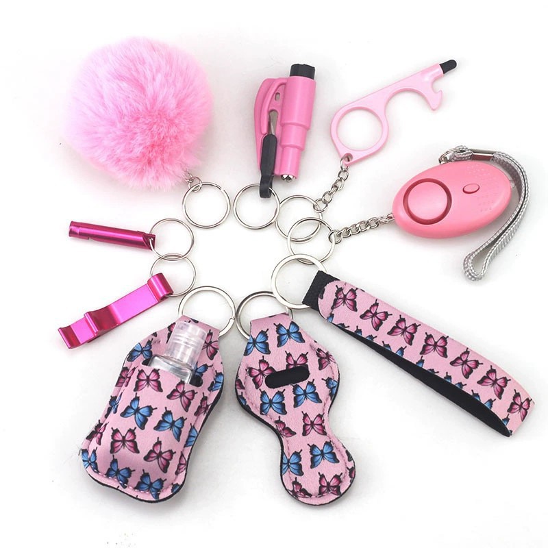 Self Defense Wrist Bulk Kit 9 PCS Keychain Accessories Sets 