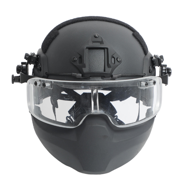 Full Face Shield Bulletproof Helmet with Thickened PC Visor for Field Protection Tasks