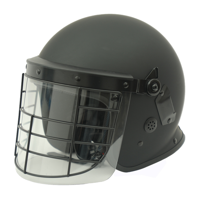 Politie Matte Black Riot Helm met metalen frame 