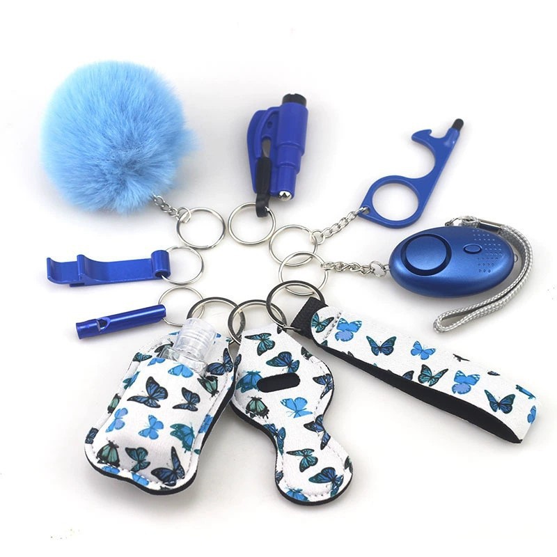 Self Defense Wrist Bulk Kit 9 PCS Keychain Accessories Sets 