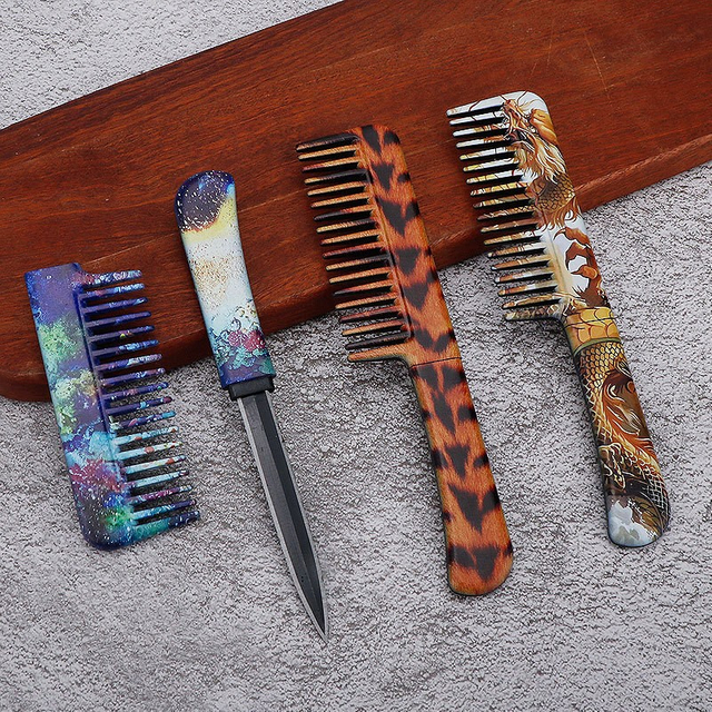 Disguised Weapons Combat Self Defense for Women Comb Knife