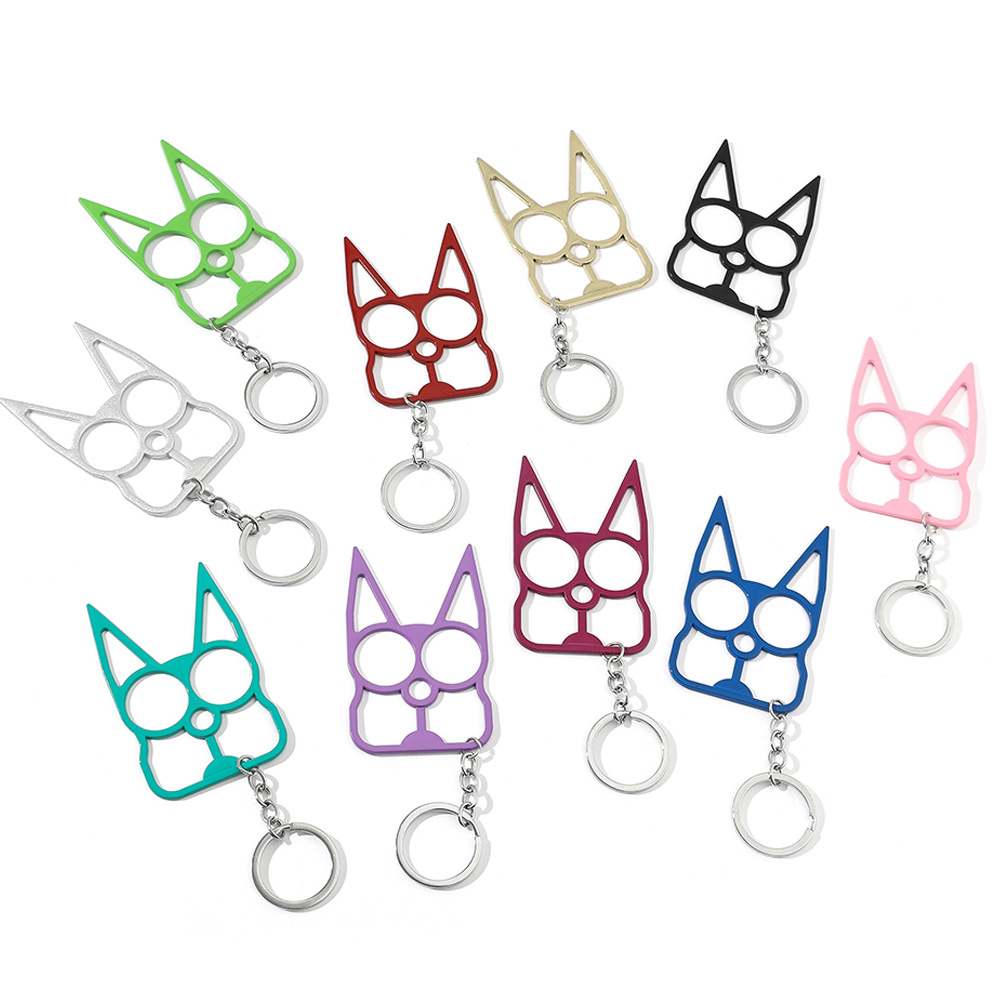 Multi-function Self Defense for Women Window Breaker Cat Finger Bottle Opener Keychain 