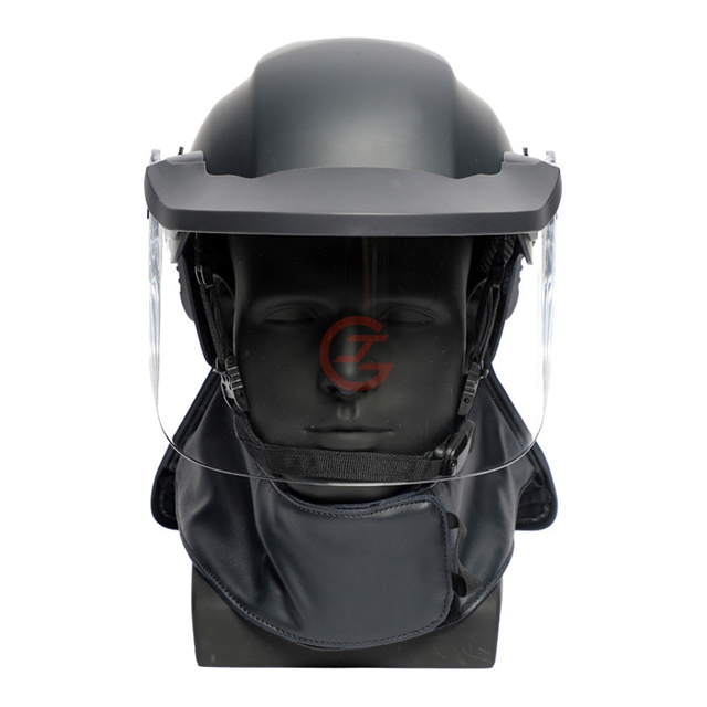 High Strength Riot Helmet with Neck Protector for Outdoor Safety